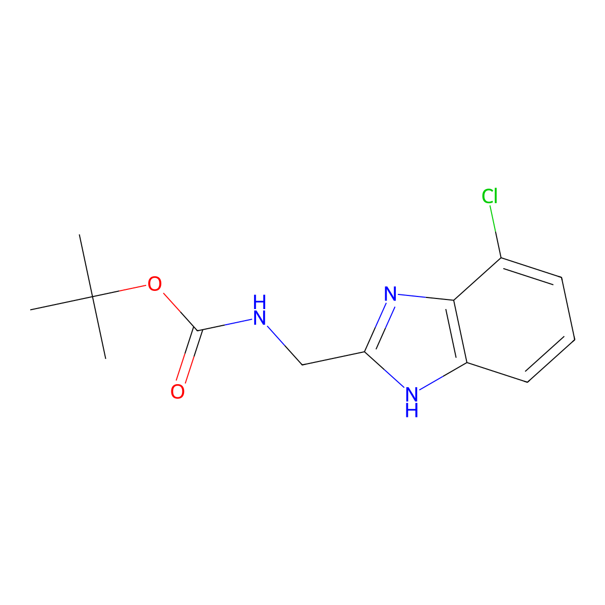 tert-Butyl ((4-chloro-1H-benzo[d]imidazol-2-yl)methyl)carbamate molecular structure, CAS 1956322-82-9
