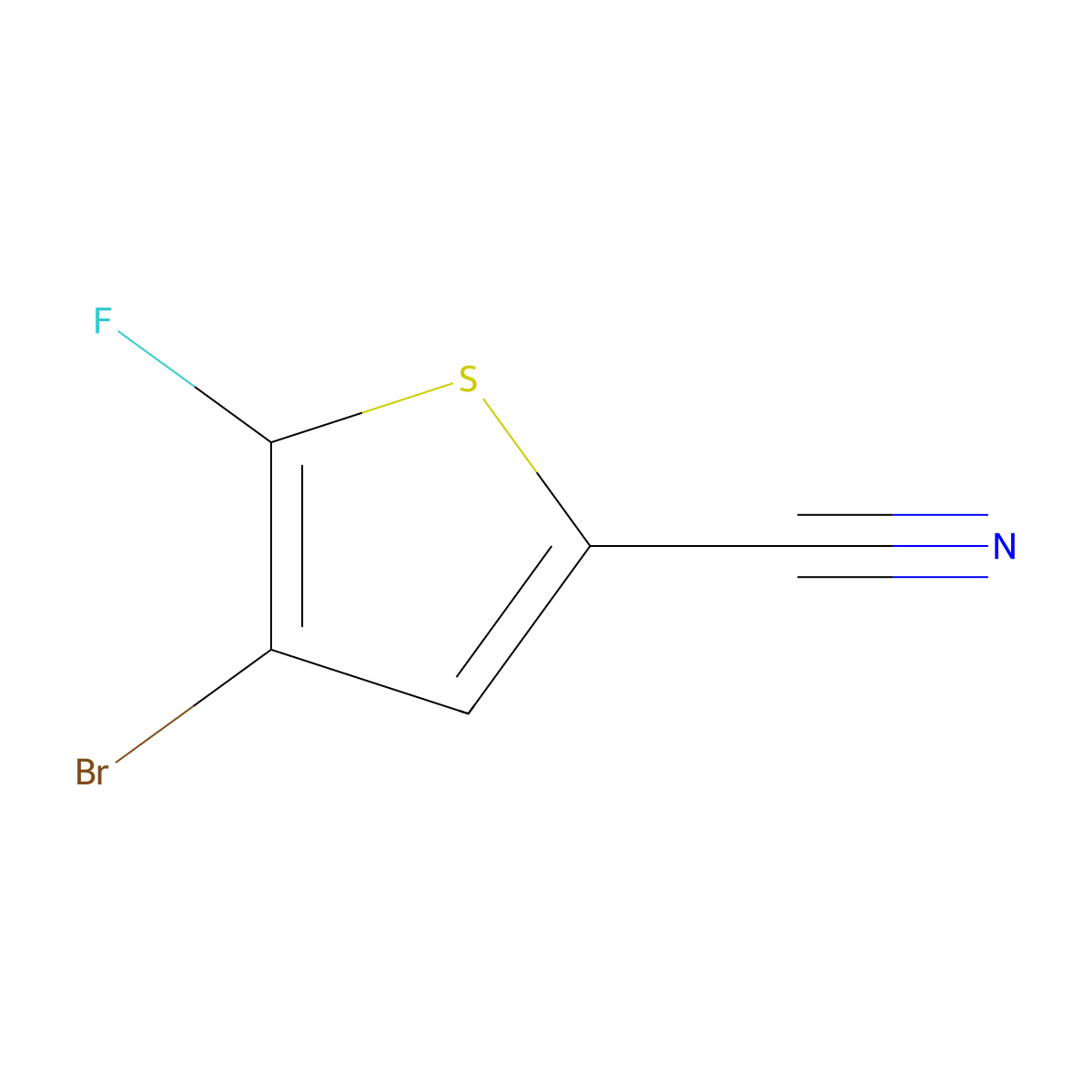 4-Bromo-5-fluorothiophene-2-carbonitrile molecular structure, CAS 1956323-04-8