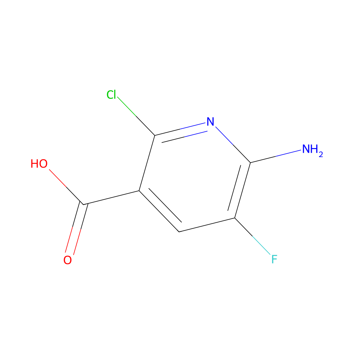 6-Amino-2-chloro-5-fluoronicotinic acid molecular structure, CAS 1956323-14-0