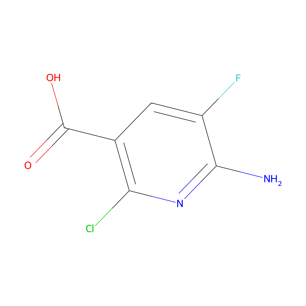 6-Amino-2-chloro-5-fluoronicotinic acid molecular structure, CAS 1956323-14-0