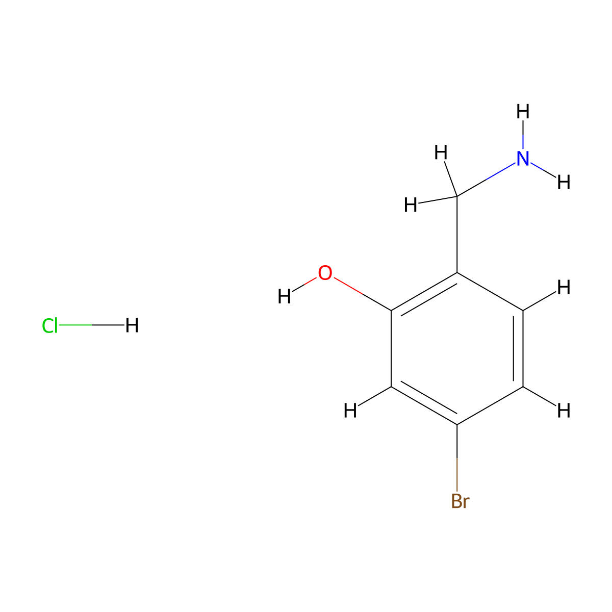 2-(Aminomethyl)-5-bromophenol hydrochloride molecular structure, CAS 1956323-95-7