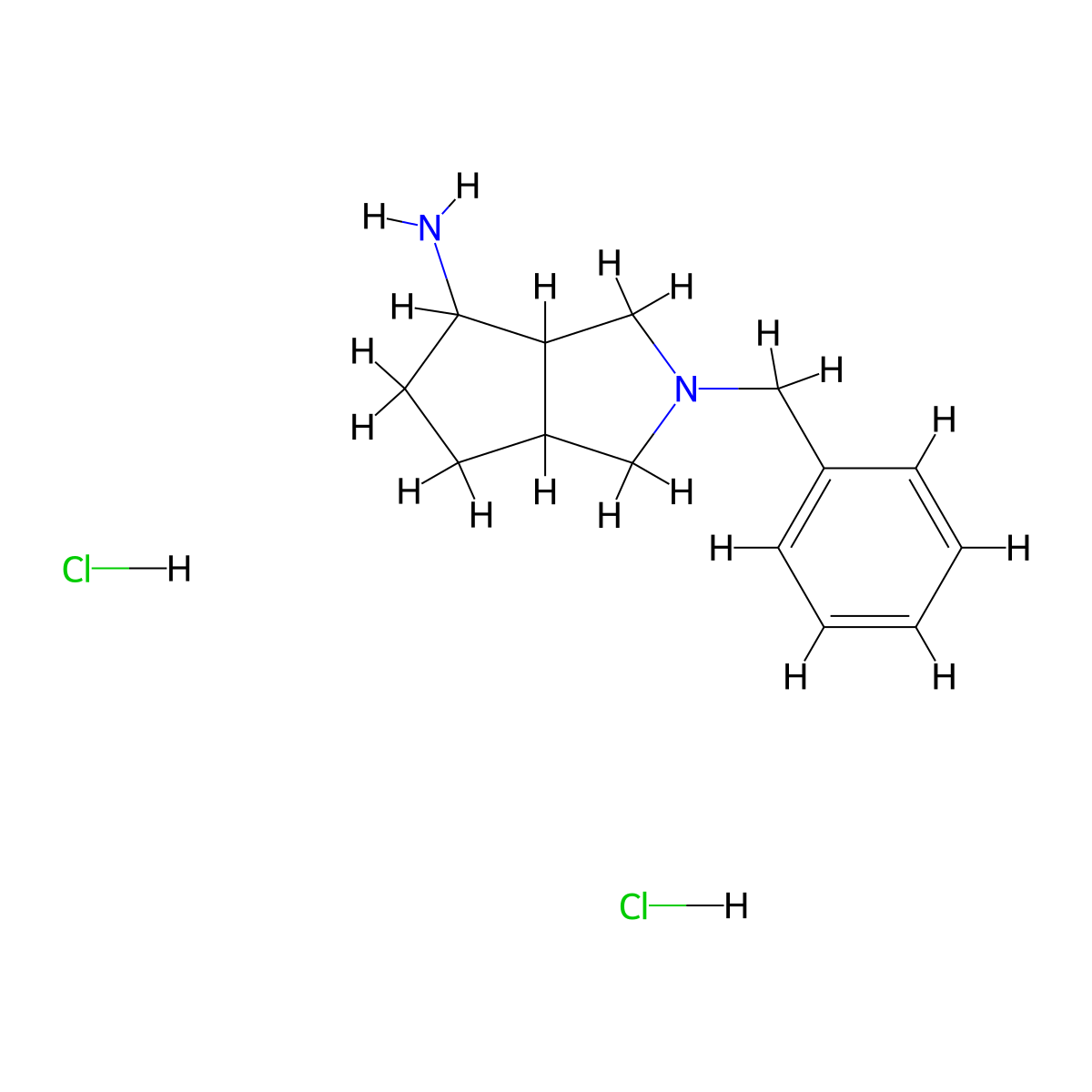 2-Benzyloctahydrocyclopenta[c]pyrrol-4-amine dihydrochloride molecular structure, CAS 1956323-97-9