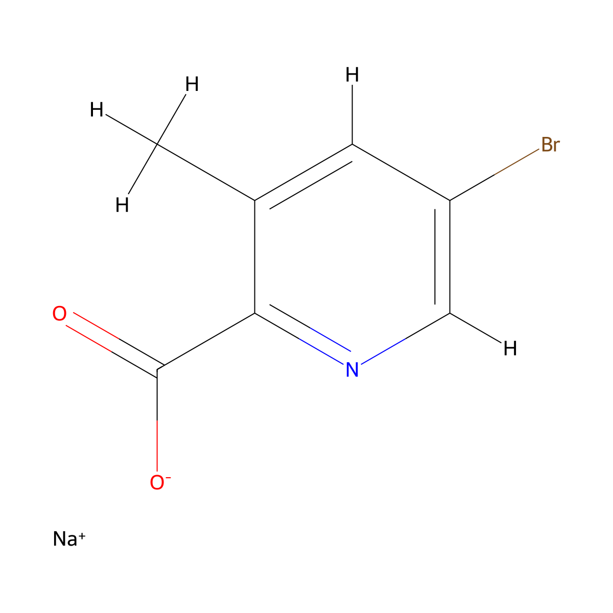 Sodium 5-bromo-3-methylpicolinate molecular structure, CAS 1956323-99-1