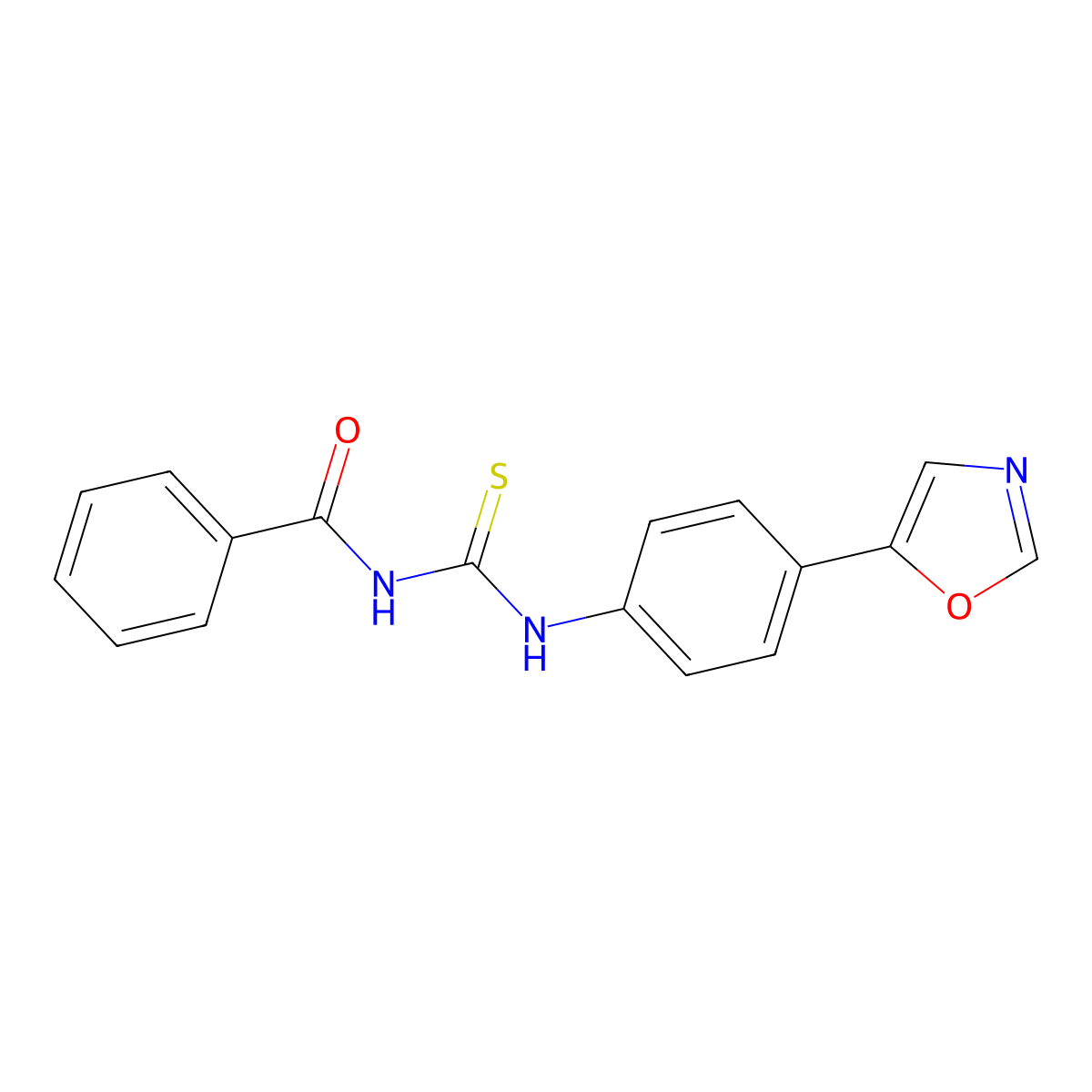 N-((4-(Oxazol-5-yl)phenyl)carbamothioyl)benzamide molecular structure, CAS 1956324-03-0