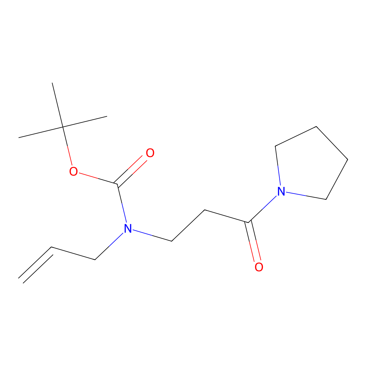tert-Butyl allyl(3-oxo-3-(pyrrolidin-1-yl)propyl)carbamate molecular structure, CAS 1956324-07-4