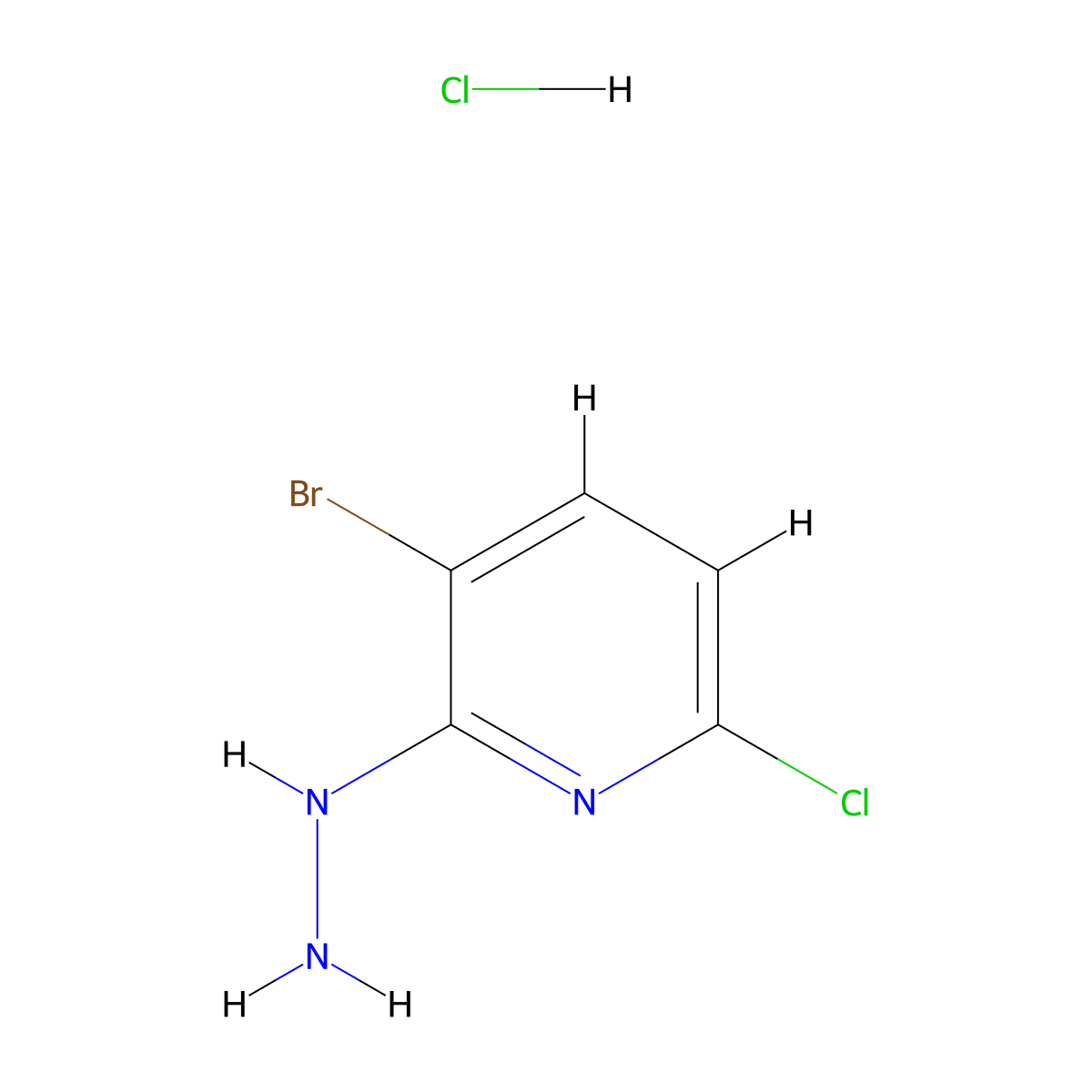 3-Bromo-6-chloro-2-hydrazinylpyridine hydrochloride molecular structure, CAS 1956324-32-5
