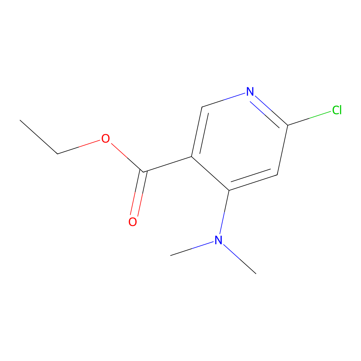 Ethyl 6-chloro-4-(dimethylamino)nicotinate molecular structure, CAS 1956324-41-6