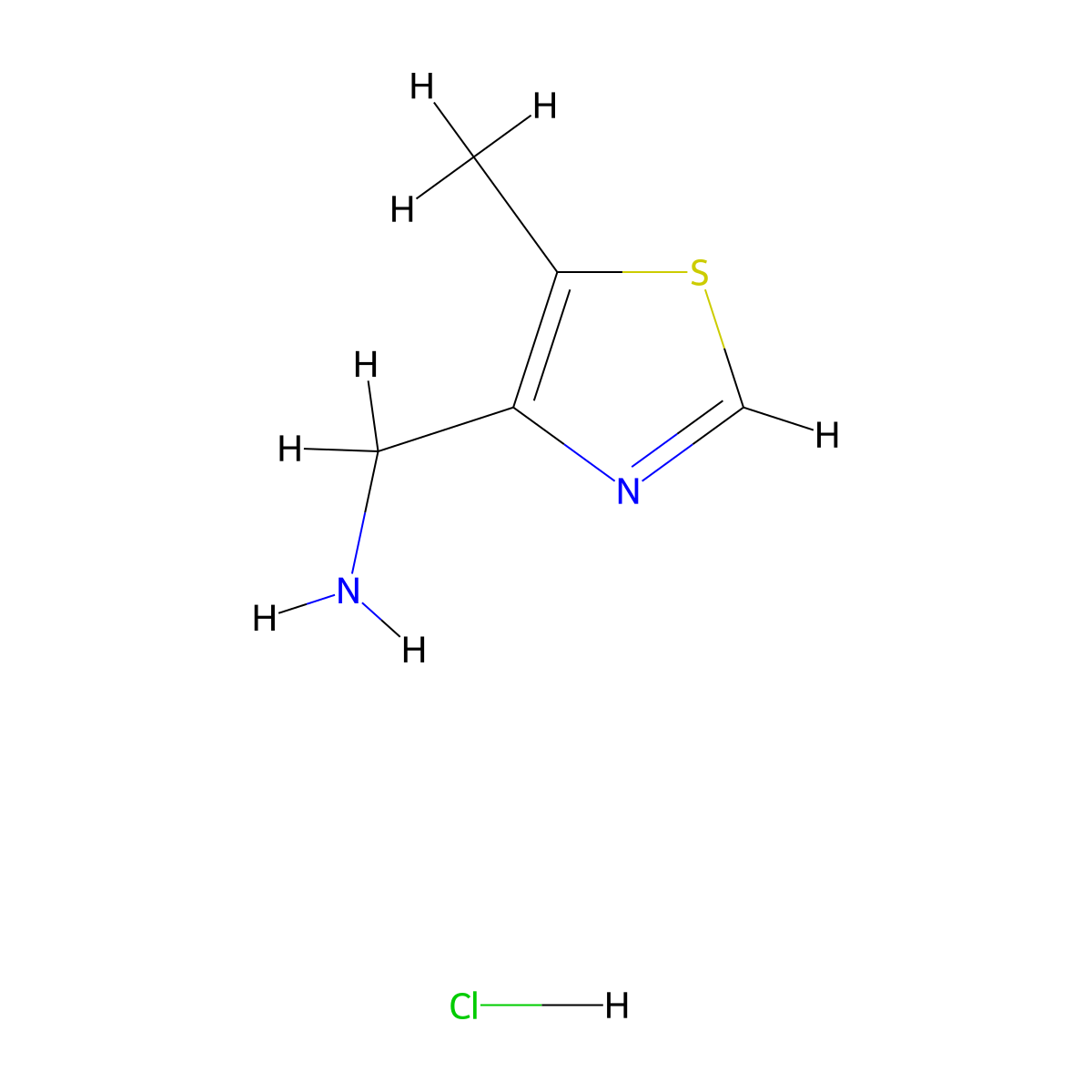1-(5-Methyl-1,3-thiazol-4-yl)methanamine hydrochloride molecular structure, CAS 1956324-55-2