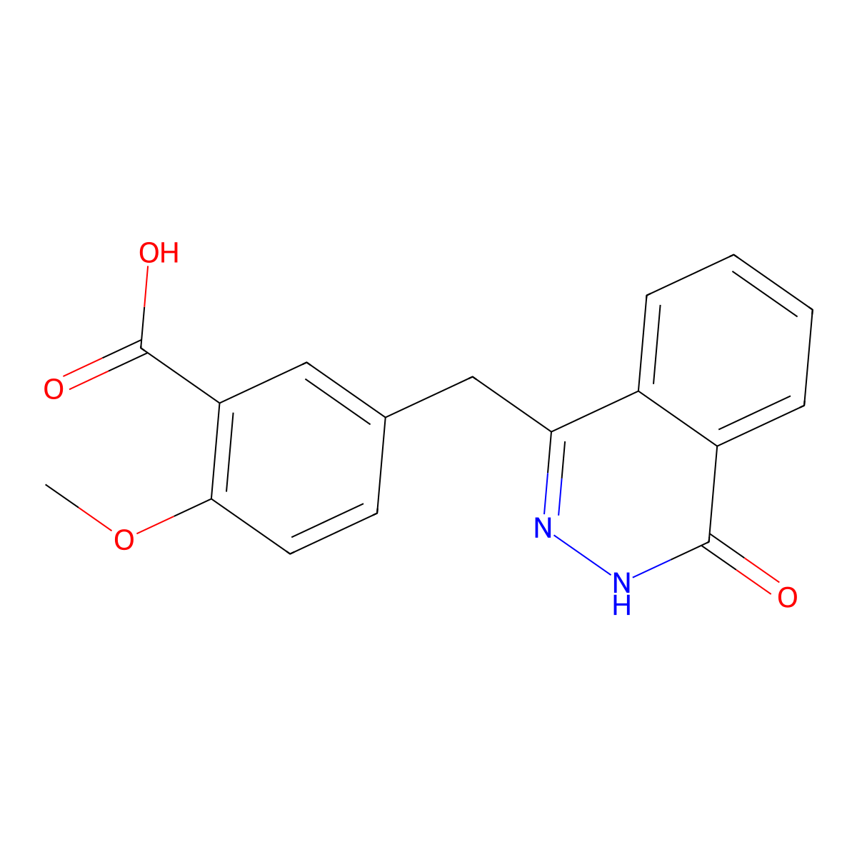 2-Methoxy-5-((4-oxo-3,4-dihydrophthalazin-1-yl)methyl)benzoic acid molecular structure, CAS 1956324-57-4
