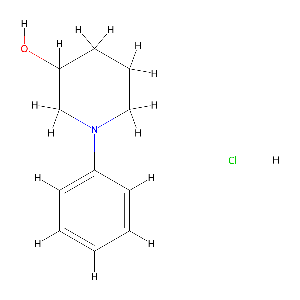 1-Phenylpiperidin-3-ol hydrochloride molecular structure, CAS 1956324-64-3