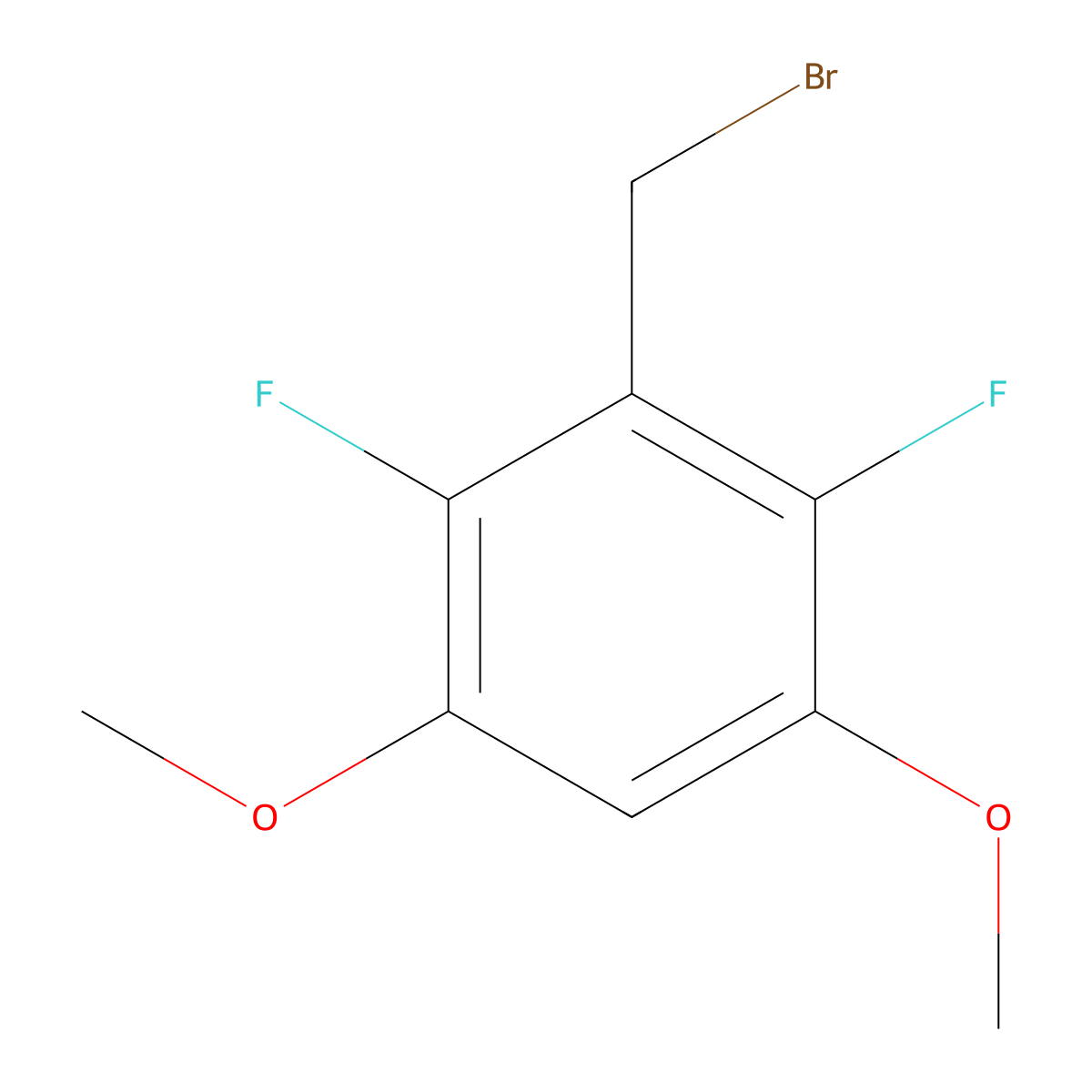 3-(Bromomethyl)-2,4-difluoro-1,5-dimethoxybenzene molecular structure, CAS 1956324-83-6