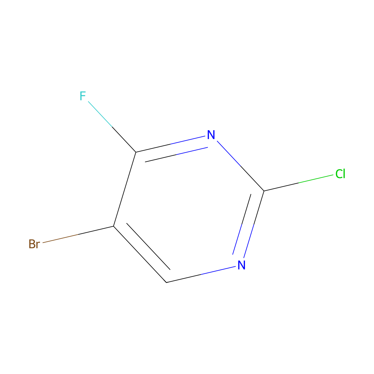 5-Bromo-2-chloro-4-fluoropyrimidine molecular structure, CAS 1956324-84-7