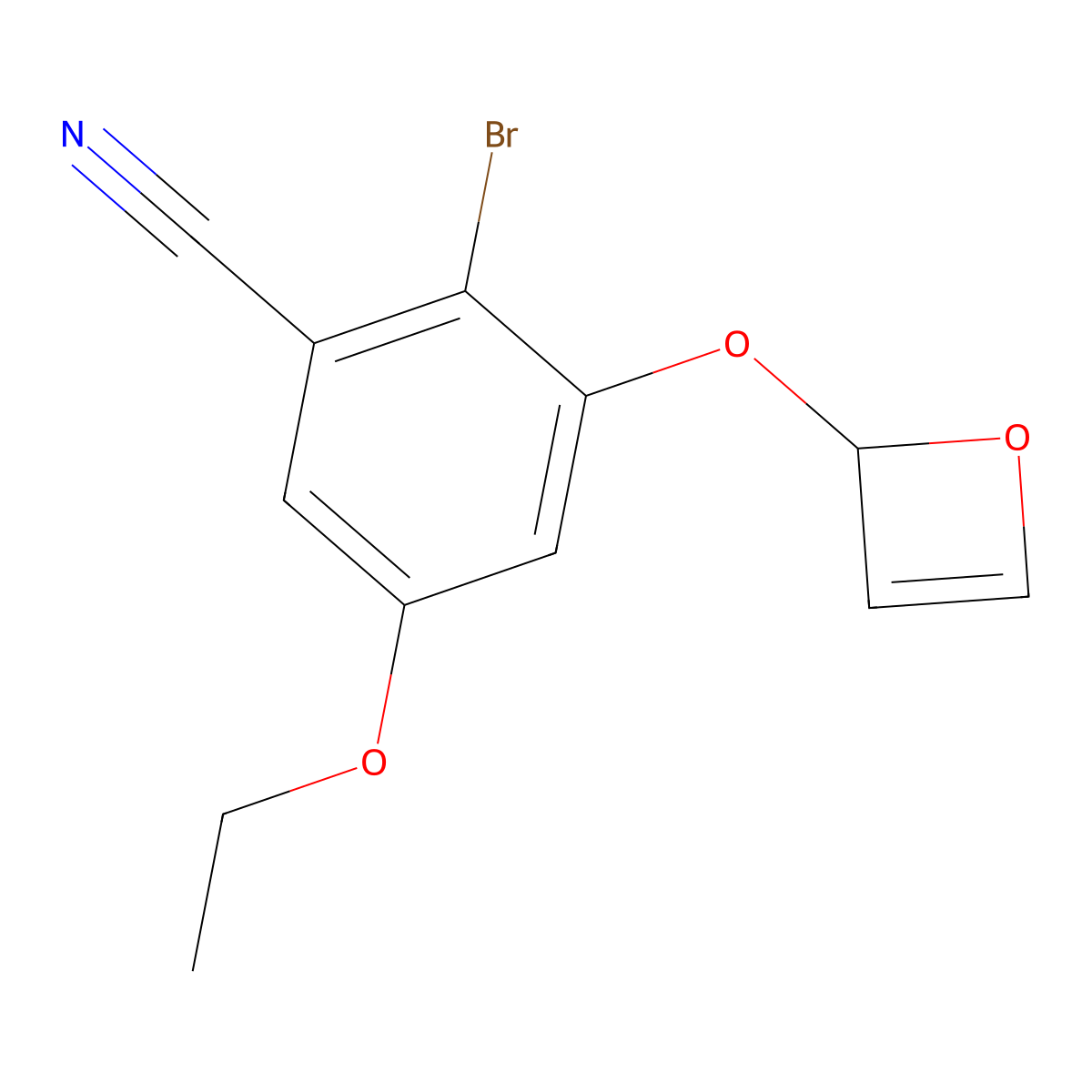 3-((2H-Oxet-2-yl)oxy)-2-bromo-5-ethoxybenzonitrile molecular structure, CAS 1956324-87-0