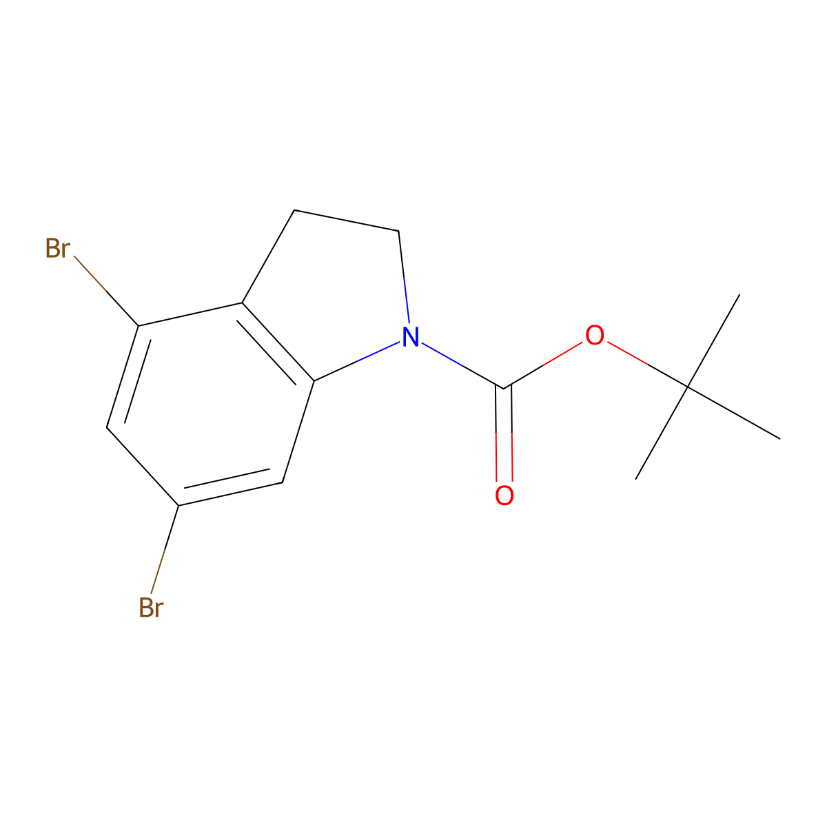 tert-Butyl 4,6-dibromoindoline-1-carboxylate molecular structure, CAS 1956324-96-1