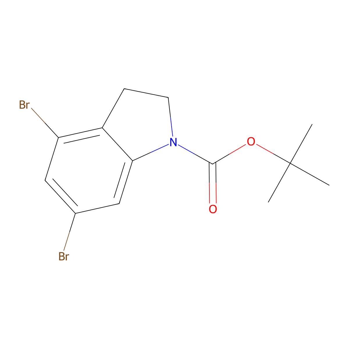 tert-Butyl 4,6-dibromoindoline-1-carboxylate molecular structure, CAS 1956324-96-1