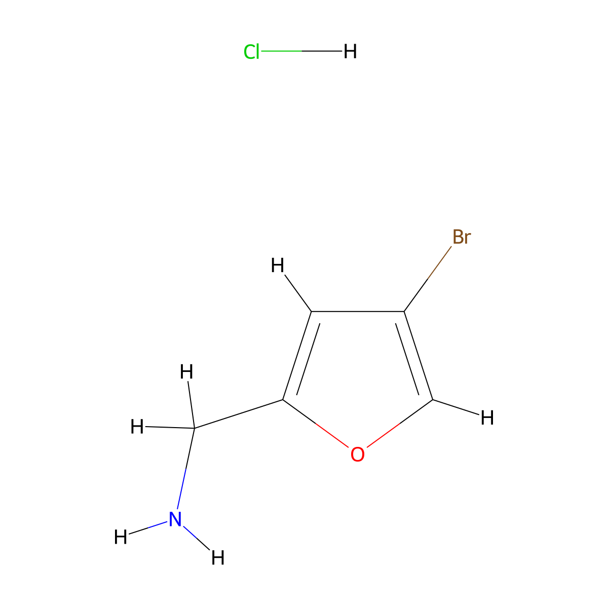 (4-Bromofuran-2-yl)methanamine hydrochloride molecular structure, CAS 1956325-03-3