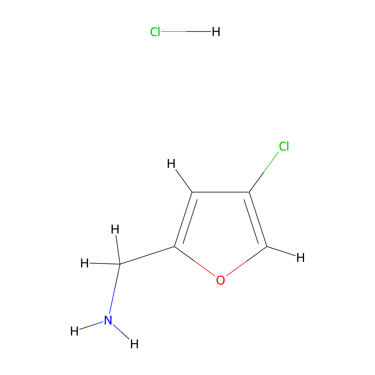 (4-Chlorofuran-2-yl)methanamine hydrochloride molecular structure, CAS 1956325-09-9