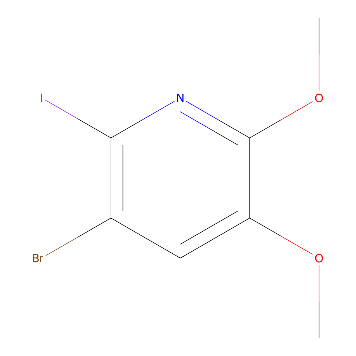 3-Bromo-2-iodo-5,6-dimethoxypyridine molecular structure, CAS 1956325-11-3