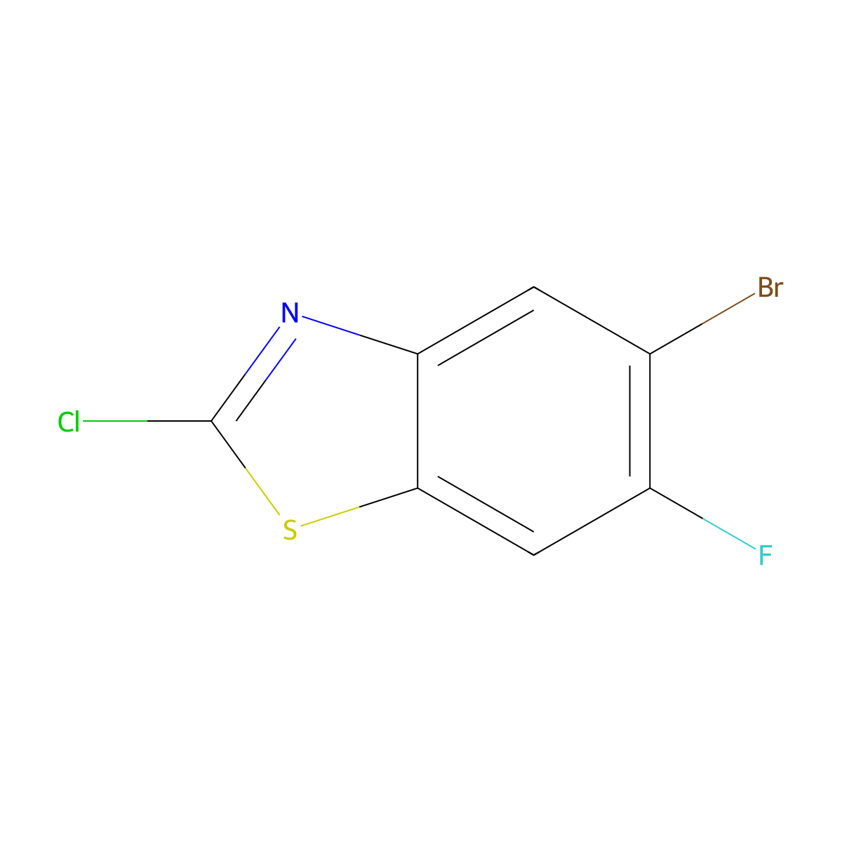 5-Bromo-2-chloro-6-fluorobenzo[d]thiazole molecular structure, CAS 1956325-14-6