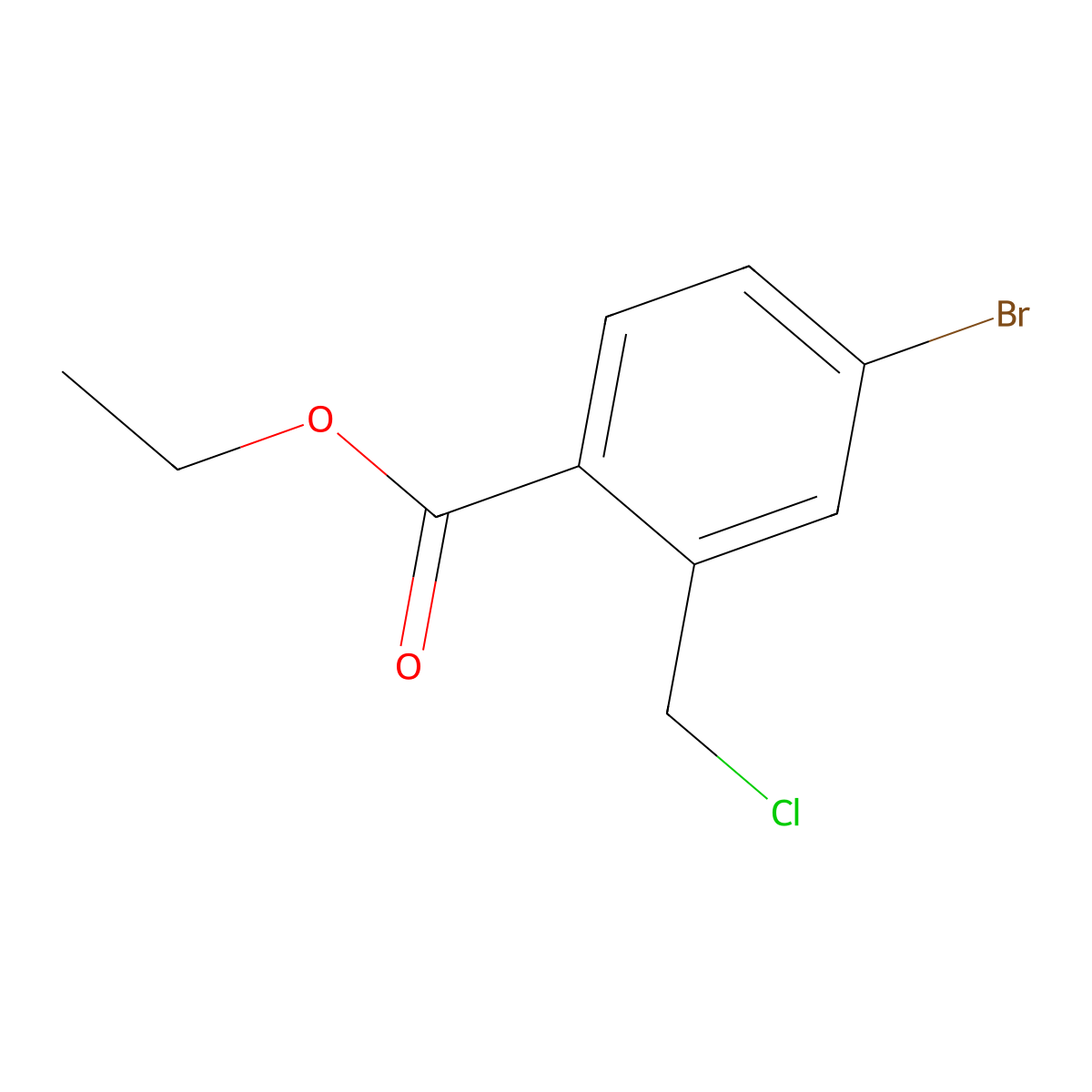 Ethyl 4-bromo-2-(chloromethyl)benzoate molecular structure, CAS 1956325-15-7