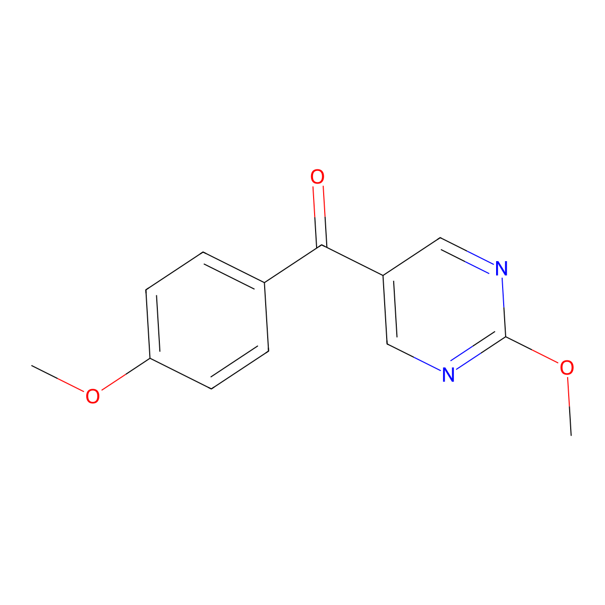 (4-Methoxyphenyl)(2-methoxypyrimidin-5-yl)methanone molecular structure, CAS 1956325-17-9