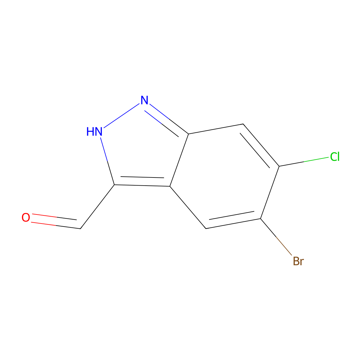 5-Bromo-6-chloro-1H-indazole-3-carbaldehyde molecular structure, CAS 1956325-18-0