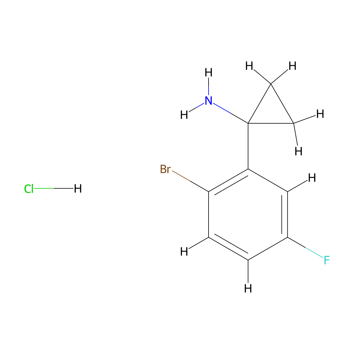1-(2-Bromo-5-fluorophenyl)cyclopropanamine hydrochloride molecular structure, CAS 1956325-25-9