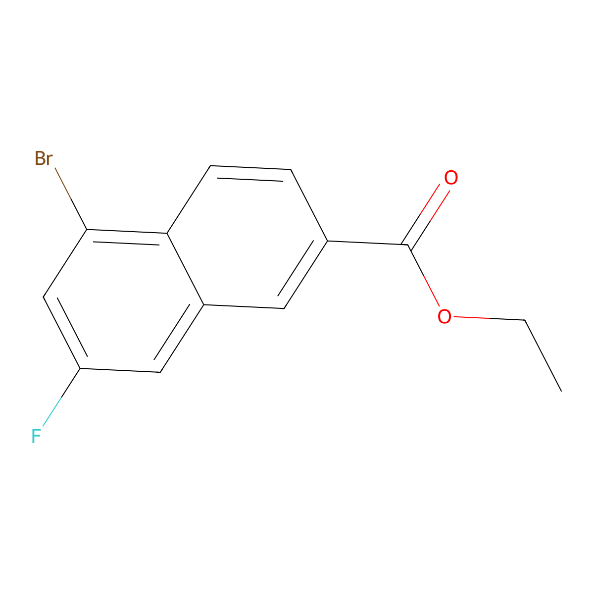 Ethyl 5-bromo-7-fluoro-2-naphthoate molecular structure, CAS 1956325-28-2