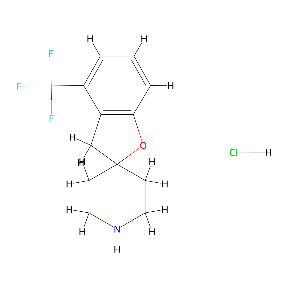 4-(Trifluoromethyl)-3H-spiro[benzofuran-2,4'-piperidine] hydrochloride molecular structure, CAS 1956325-40-8