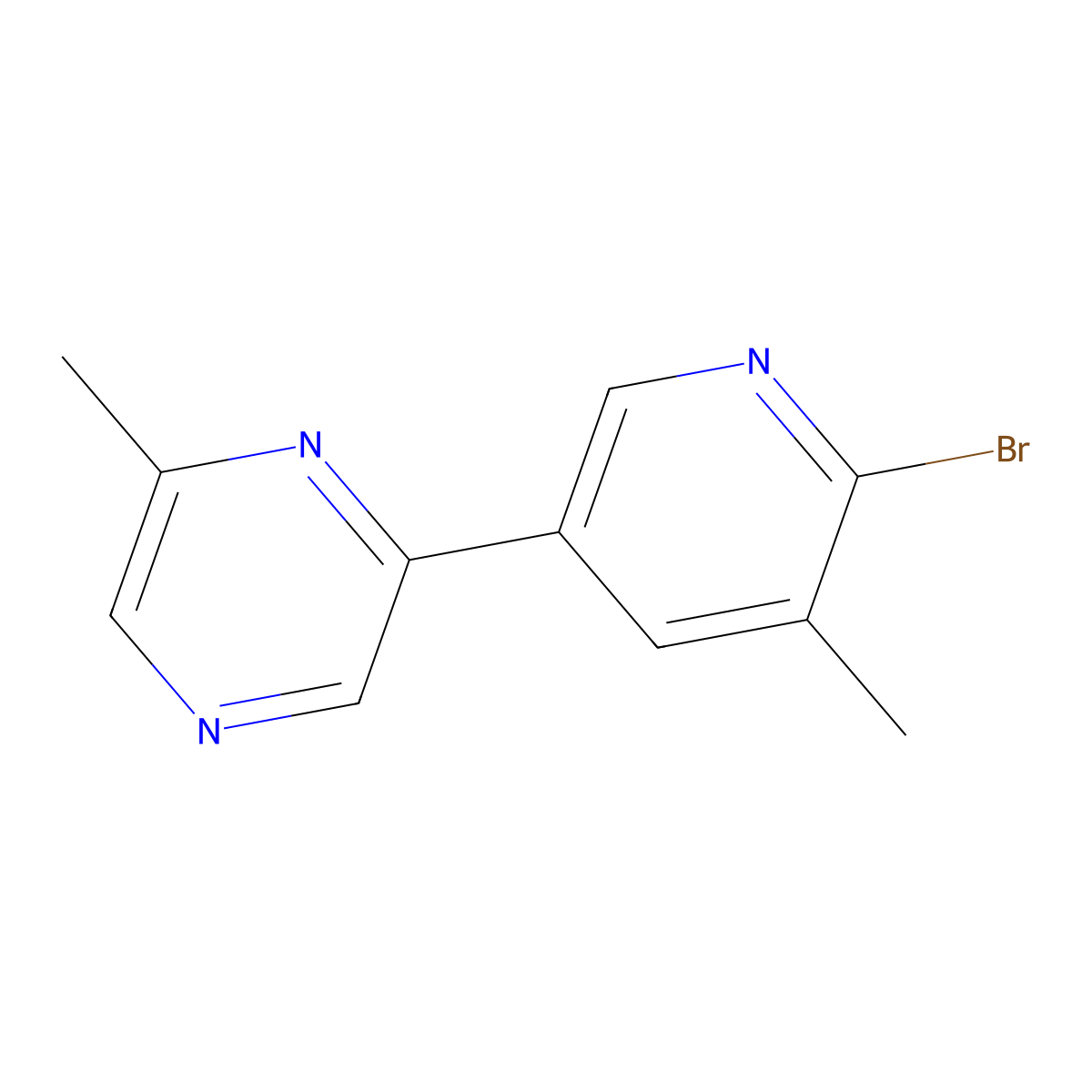 2-(6-Bromo-5-methylpyridin-3-yl)-6-methylpyrazine molecular structure, CAS 1956325-44-2
