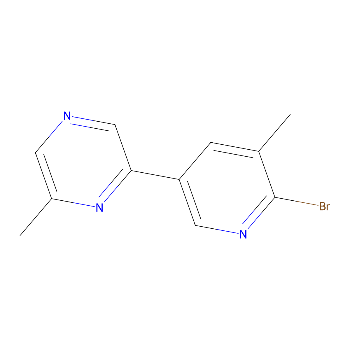 2-(6-Bromo-5-methylpyridin-3-yl)-6-methylpyrazine molecular structure, CAS 1956325-44-2
