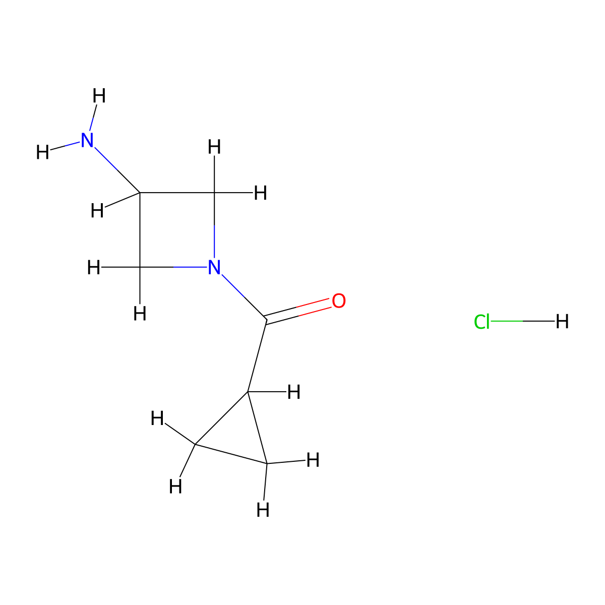 1-Cyclopropanecarbonylazetidin-3-amine hydrochloride molecular structure, CAS 1956325-48-6