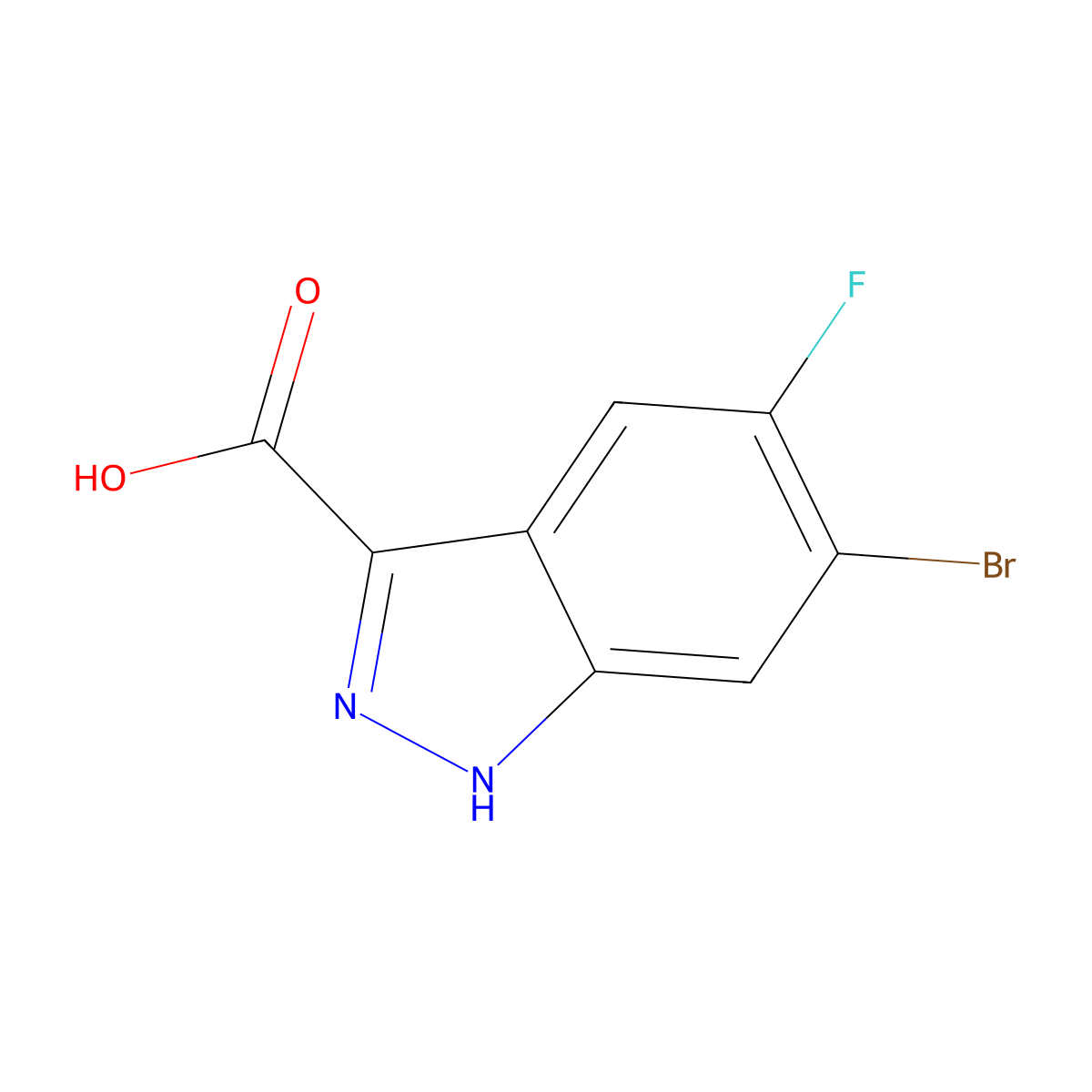 6-Bromo-5-fluoro-1H-indazole-3-carboxylic acid molecular structure, CAS 1956325-61-3