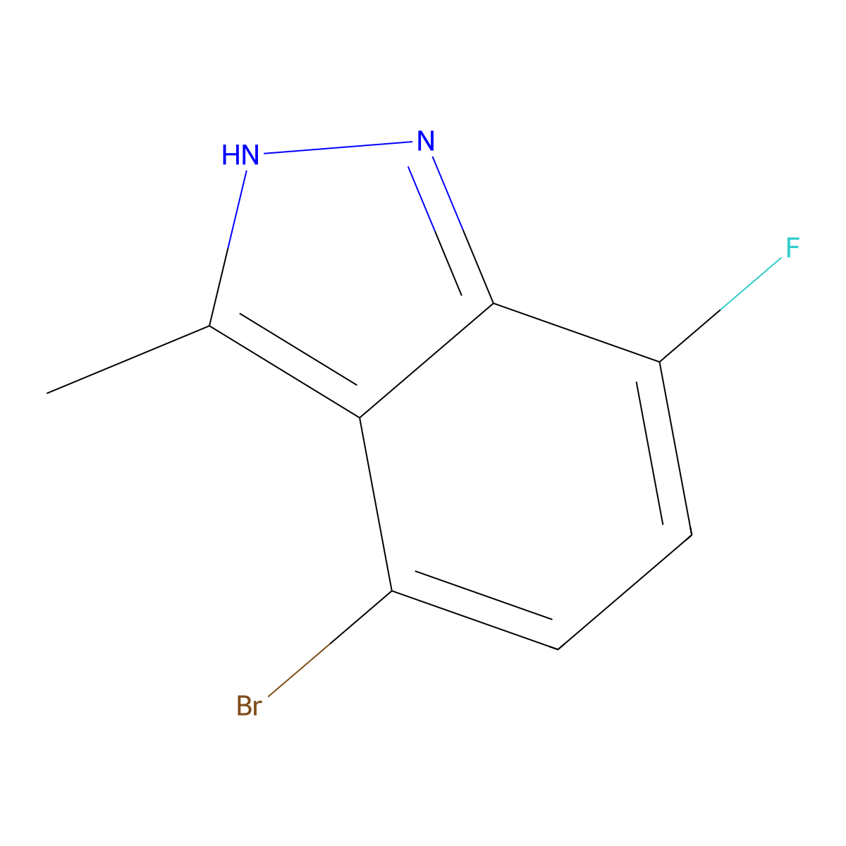 4-Bromo-7-fluoro-3-methyl-1H-indazole molecular structure, CAS 1956325-77-1
