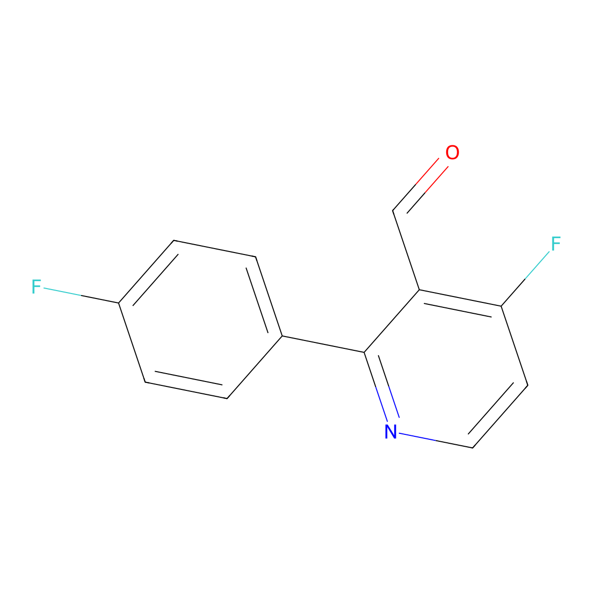 4-Fluoro-2-(4-fluorophenyl)nicotinaldehyde molecular structure, CAS 1956326-55-8