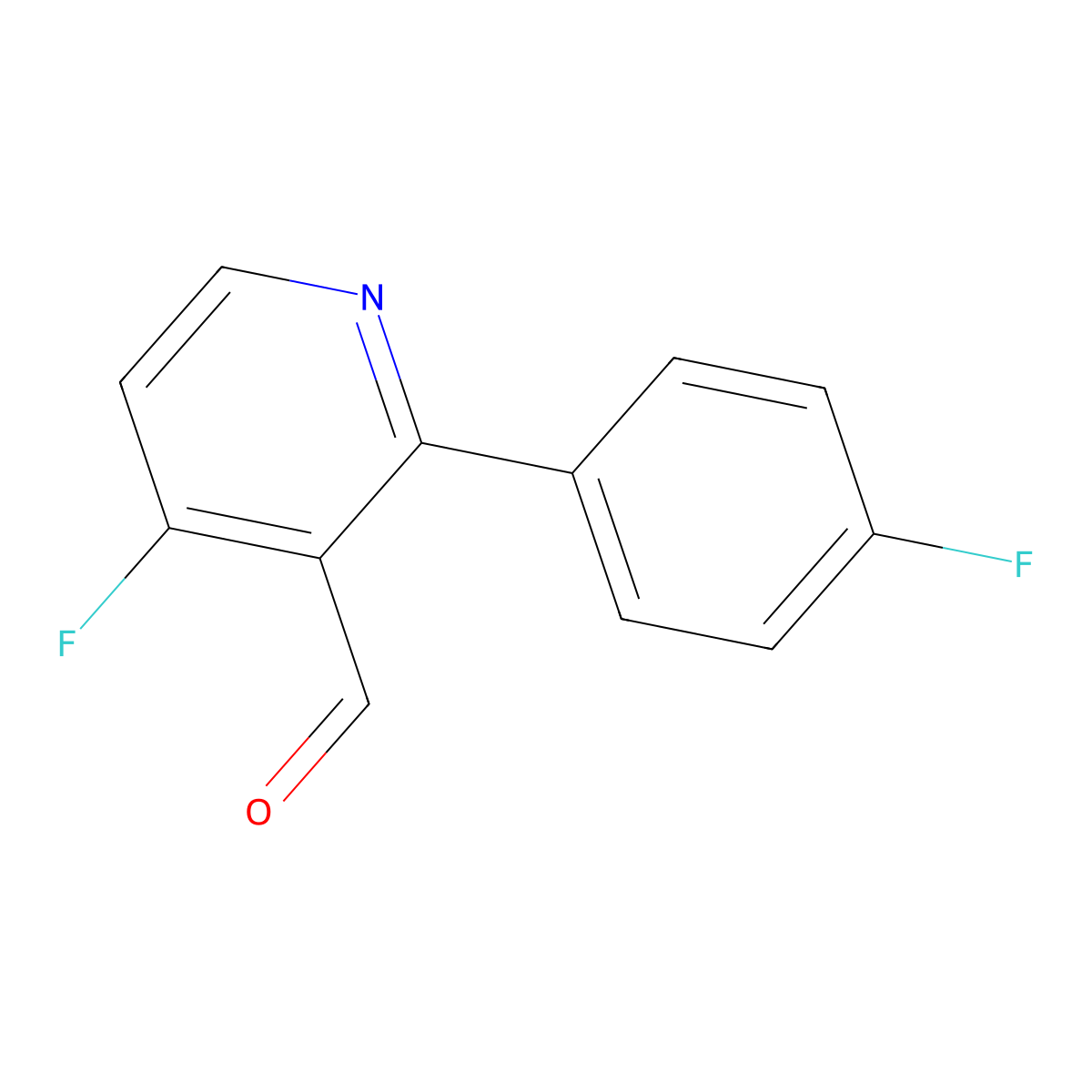 4-Fluoro-2-(4-fluorophenyl)nicotinaldehyde molecular structure, CAS 1956326-55-8