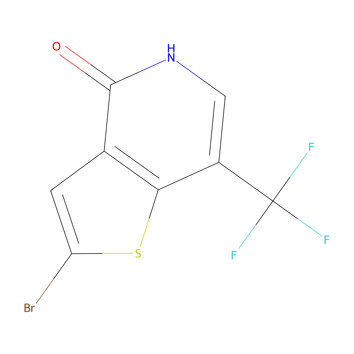 2-Bromo-7-(trifluoromethyl)thieno[3,2-c]pyridin-4(5h)-one molecular structure, CAS 1956326-86-5