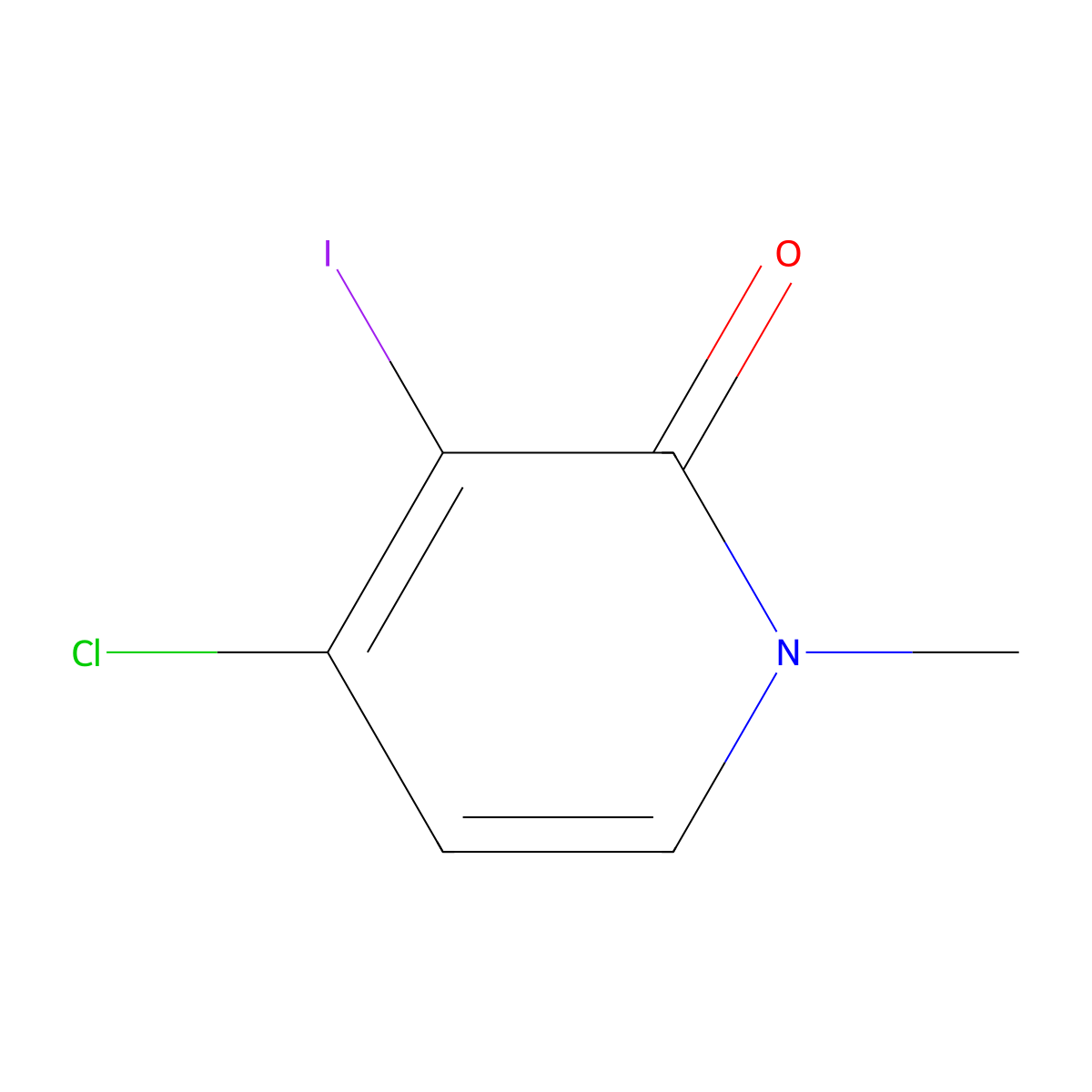 4-Chloro-3-iodo-1-methylpyridin-2(1H)-one molecular structure, CAS 1956326-97-8
