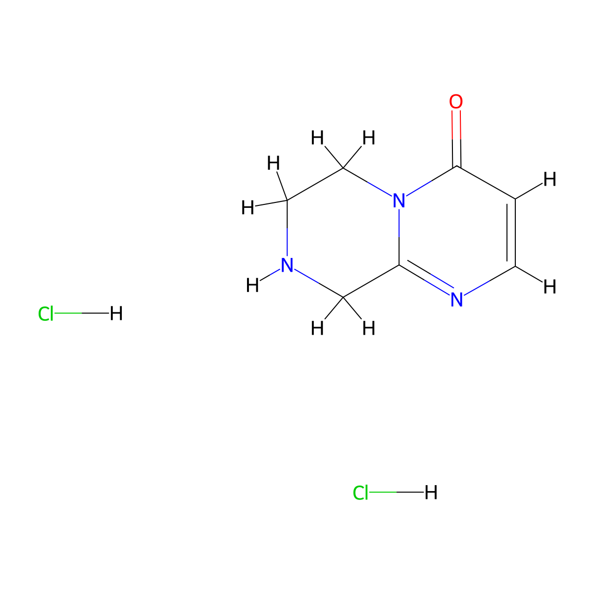 6,7,8,9-Tetrahydro-4H-pyrazino[1,2-a]pyrimidin-4-one dihydrochloride molecular structure, CAS 1956327-11-9