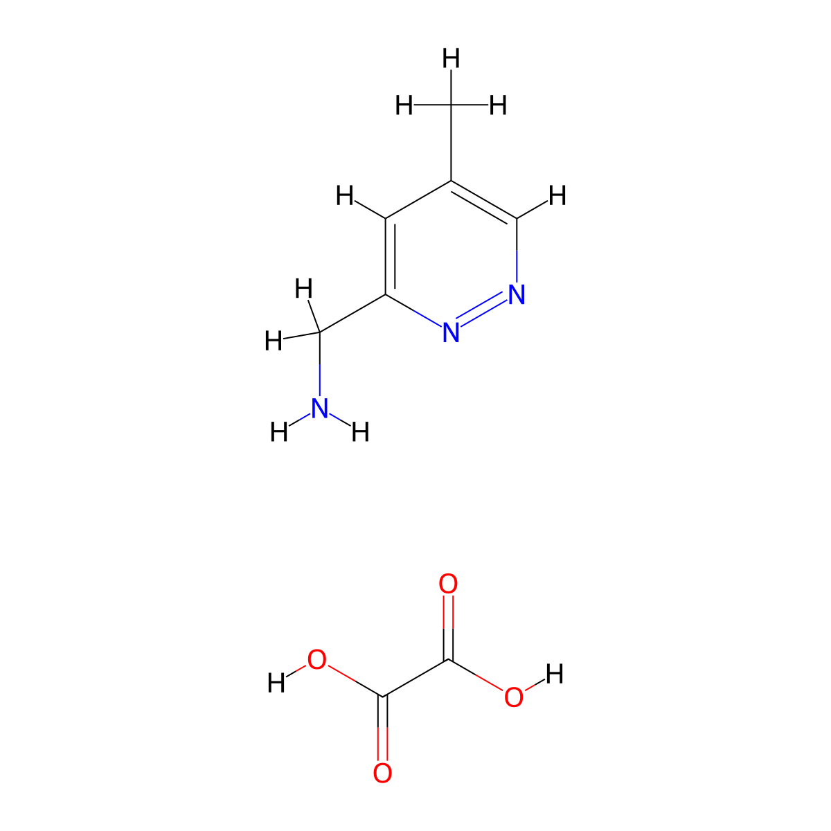 (5-Methylpyridazin-3-yl)methanamine oxalate molecular structure, CAS 1956327-14-2