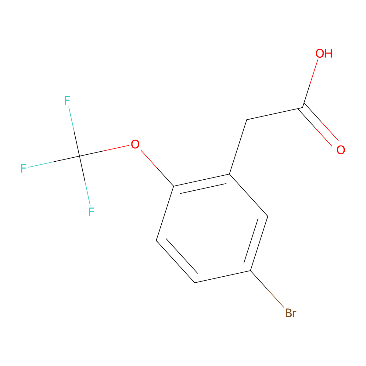 2-(5-Bromo-2-(trifluoromethoxy)phenyl)acetic acid molecular structure, CAS 1956327-16-4