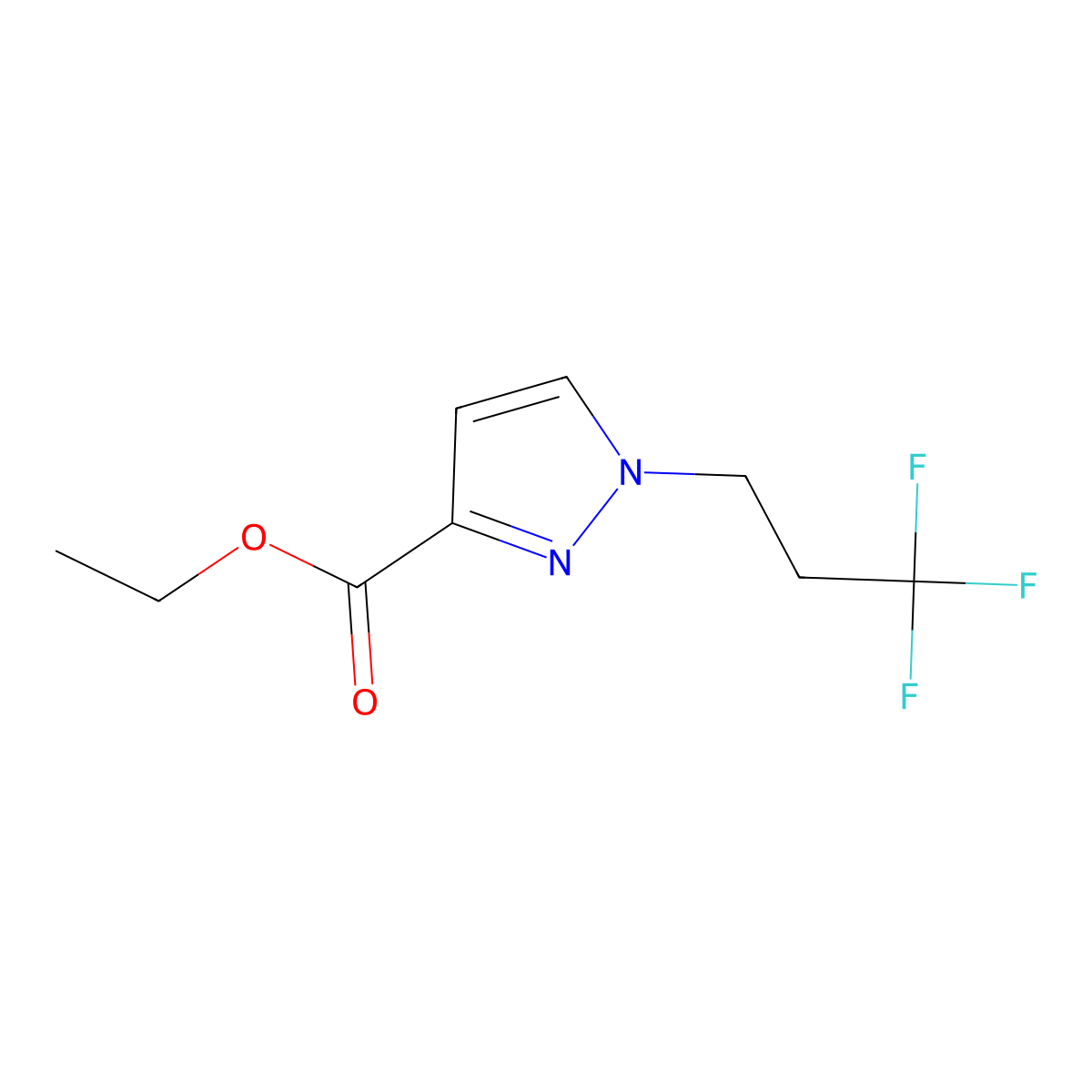Ethyl 1-(3,3,3-trifluoropropyl)-1H-pyrazole-3-carboxylate molecular structure, CAS 1956327-18-6