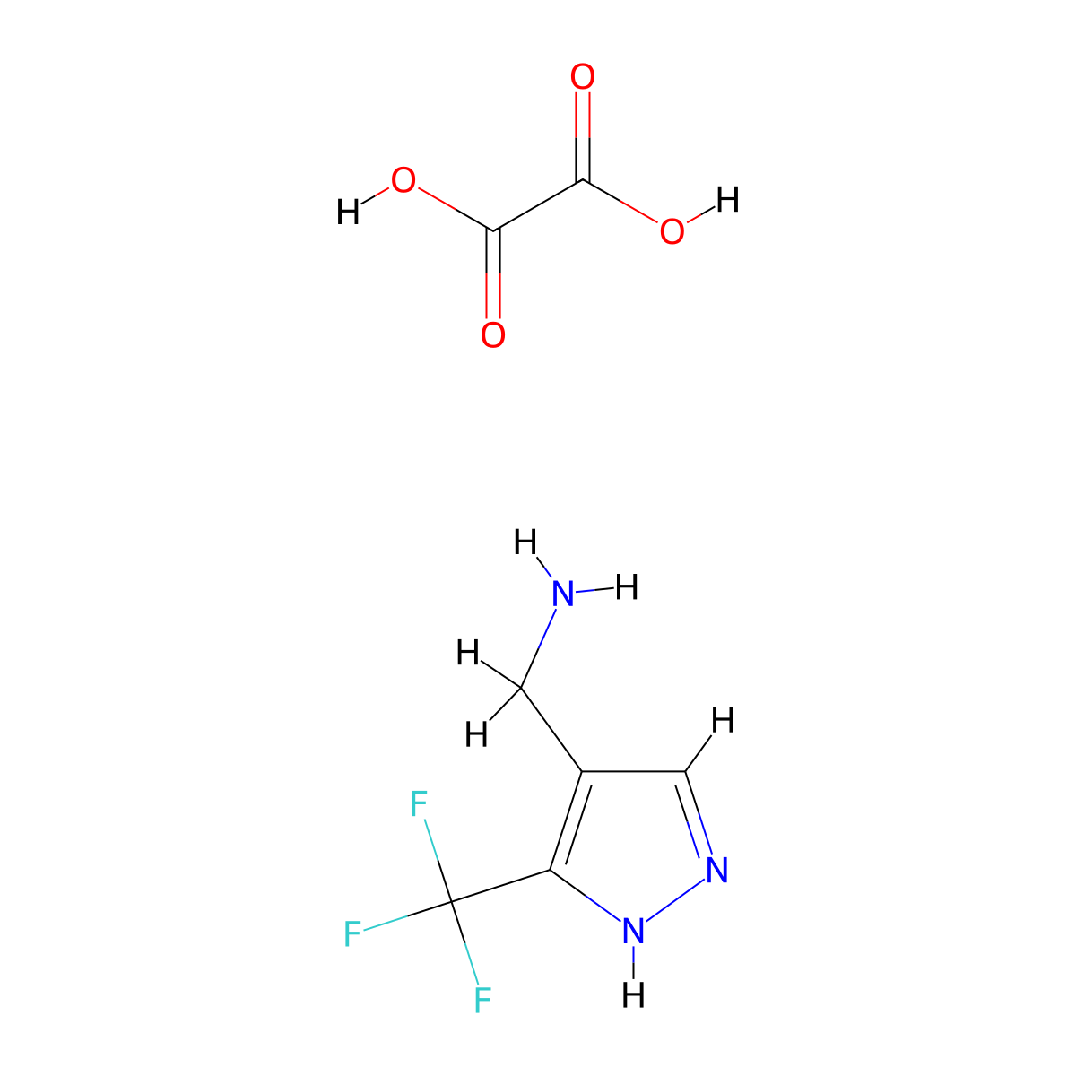 (3-(Trifluoromethyl)-1H-pyrazol-4-yl)methanamine oxalate molecular structure, CAS 1956327-22-2