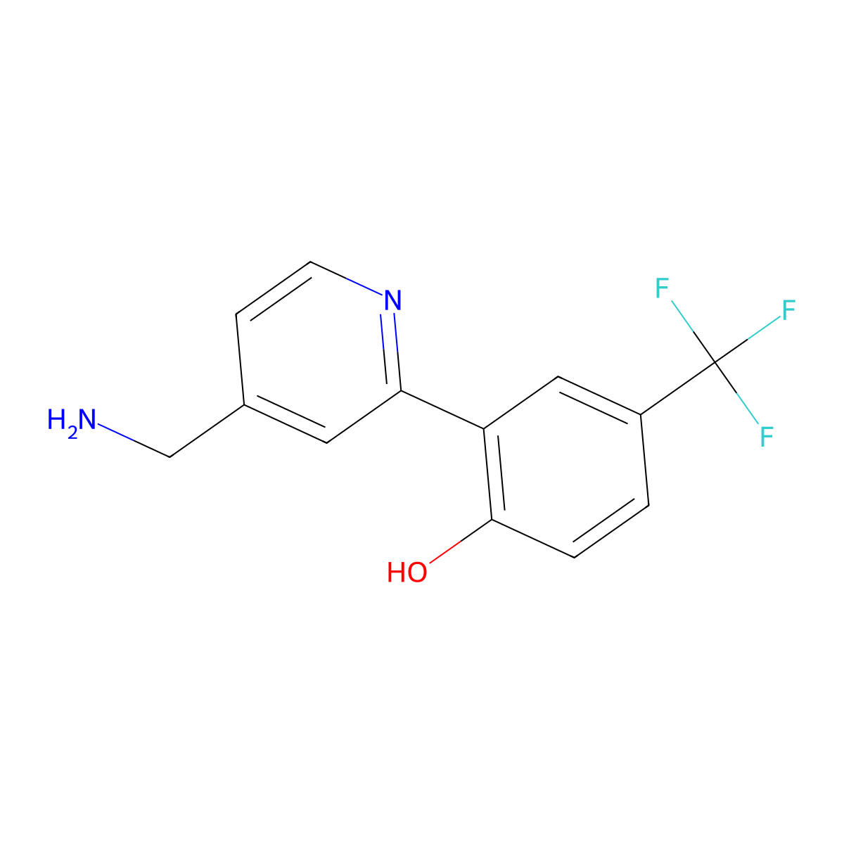 2-(4-(Aminomethyl)pyridin-2-yl)-4-(trifluoromethyl)phenol molecular structure, CAS 1956327-23-3