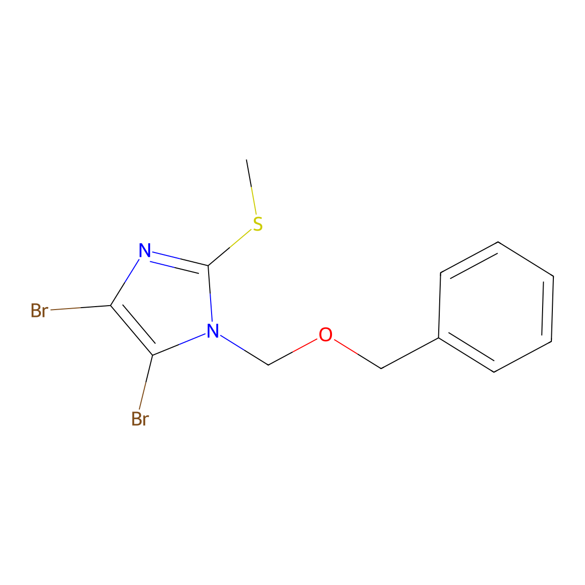 1-((Benzyloxy)methyl)-4,5-dibromo-2-(methylthio)-1H-imidazole molecular structure, CAS 1956327-34-6