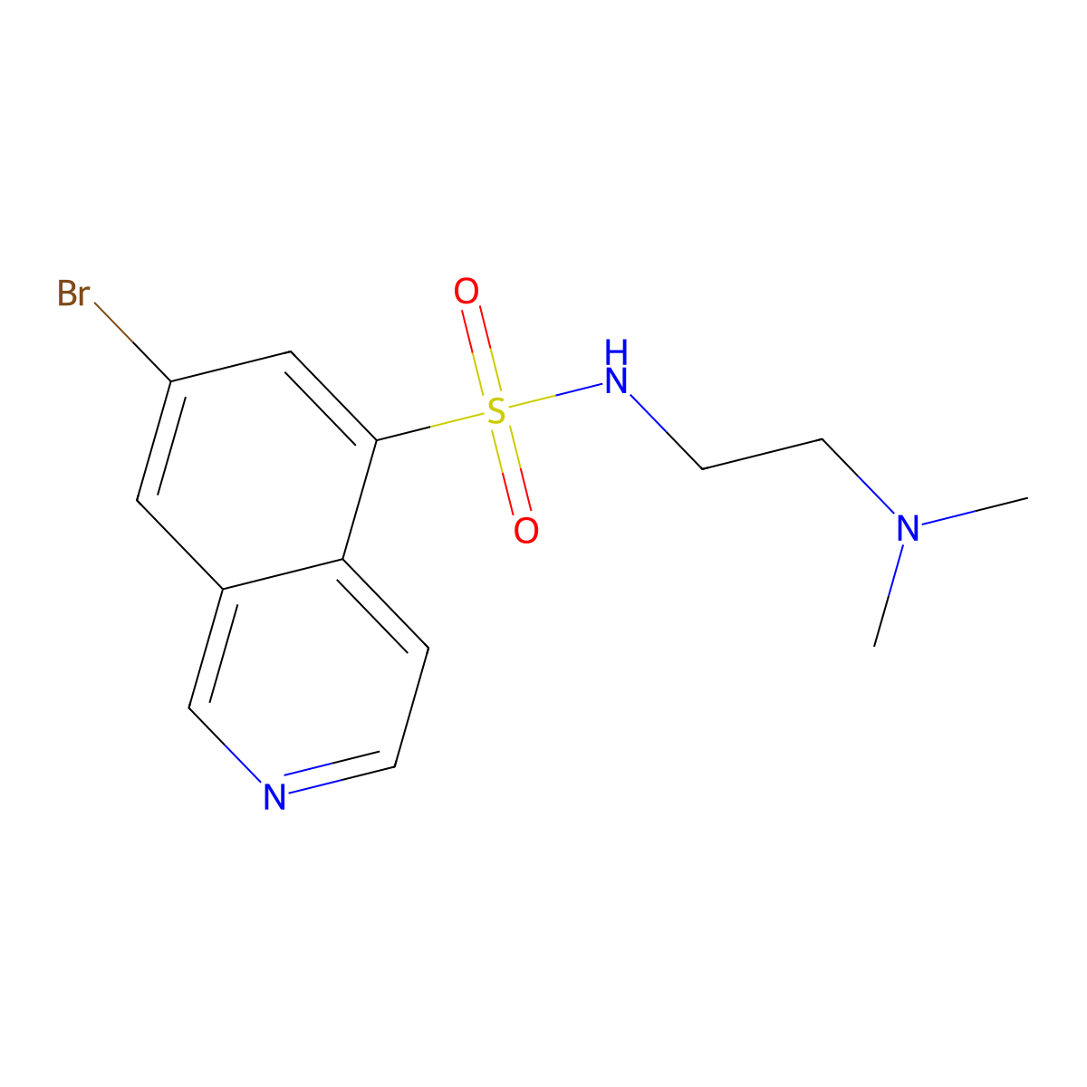 7-Bromo-N-(2-(dimethylamino)ethyl)isoquinoline-5-sulfonamide molecular structure, CAS 1956327-49-3