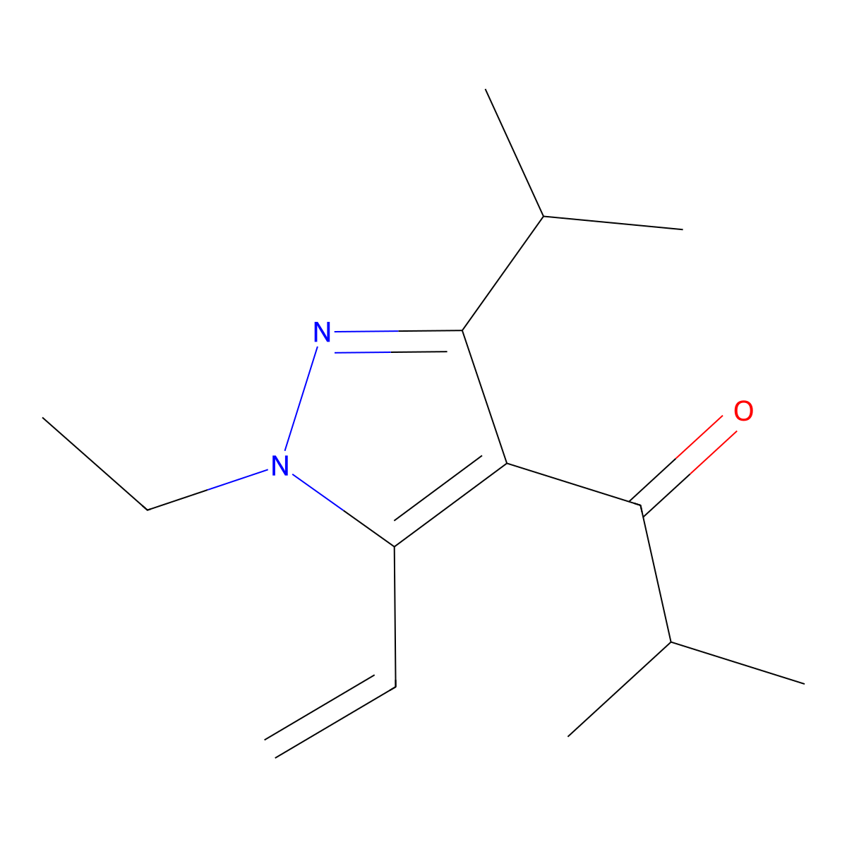1-(1-Ethyl-3-isopropyl-5-vinyl-1H-pyrazol-4-yl)-2-methylpropan-1-one molecular structure, CAS 1956327-59-5