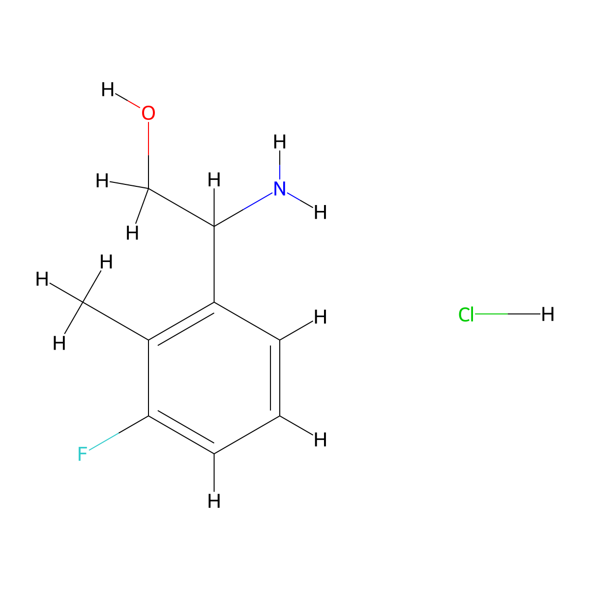 2-Amino-2-(3-fluoro-2-methylphenyl)ethanol hcl molecular structure, CAS 1956327-60-8