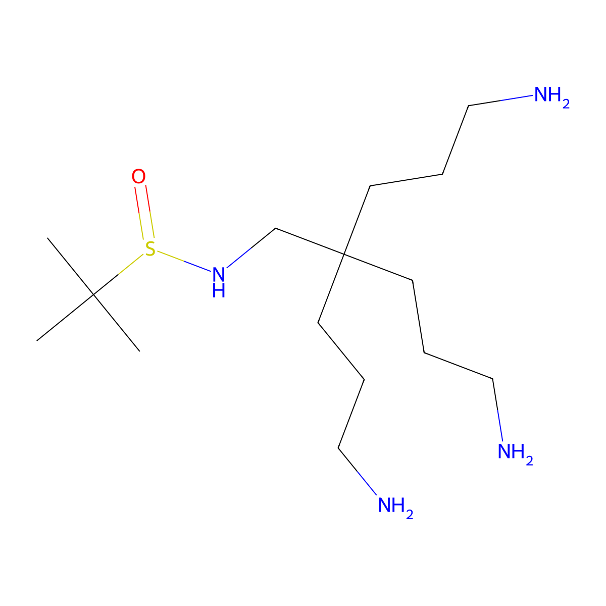 N-(5-Amino-2,2-bis(3-aminopropyl)pentyl)-2-methylpropane-2-sulfinamide molecular structure, CAS 1956327-67-5