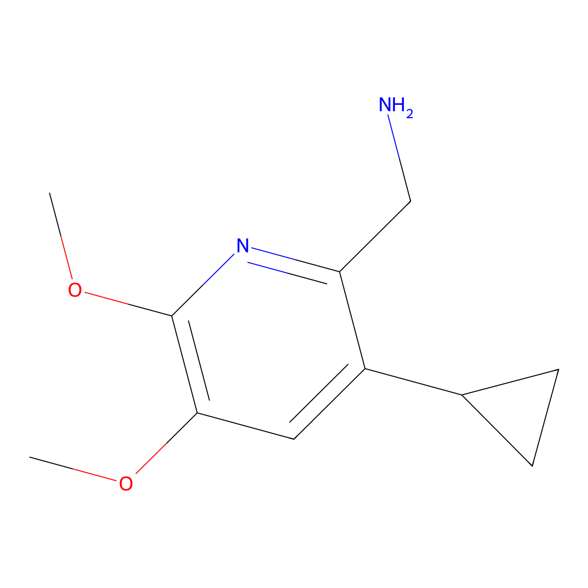 (3-Cyclopropyl-5,6-dimethoxypyridin-2-yl)methanamine molecular structure, CAS 1956327-75-5